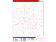 Grand Rapids <br /> Wall Map <br /> Zip Code <br /> Red Line Style 2025 Map