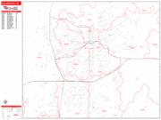 Kalamazoo <br /> Wall Map <br /> Zip Code <br /> Red Line Style 2025 Map