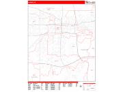 Lansing <br /> Wall Map <br /> Zip Code <br /> Red Line Style 2025 Map