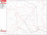 Pontiac <br /> Wall Map <br /> Zip Code <br /> Red Line Style 2025 Map