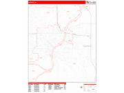 Saginaw <br /> Wall Map <br /> Zip Code <br /> Red Line Style 2025 Map