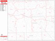 Southfield <br /> Wall Map <br /> Zip Code <br /> Red Line Style 2025 Map