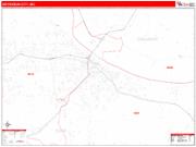 Jefferson City <br /> Wall Map <br /> Zip Code <br /> Red Line Style 2025 Map