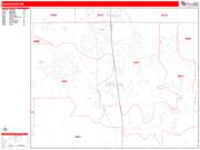 Southaven <br /> Wall Map <br /> Zip Code <br /> Red Line Style 2025 Map