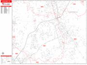 Concord <br /> Wall Map <br /> Zip Code <br /> Red Line Style 2025 Map