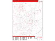 Fayetteville <br /> Wall Map <br /> Zip Code <br /> Red Line Style 2025 Map