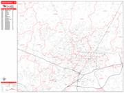 Greensboro <br /> Wall Map <br /> Zip Code <br /> Red Line Style 2025 Map