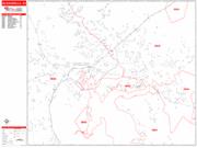 Jacksonville <br /> Wall Map <br /> Zip Code <br /> Red Line Style 2025 Map
