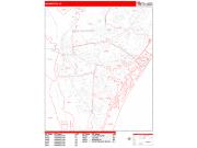 Wilmington <br /> Wall Map <br /> Zip Code <br /> Red Line Style 2025 Map