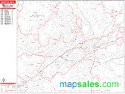 Winston-Salem <br /> Wall Map <br /> Zip Code <br /> Red Line Style 2025 Map