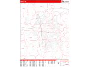 Lincoln <br /> Wall Map <br /> Zip Code <br /> Red Line Style 2025 Map