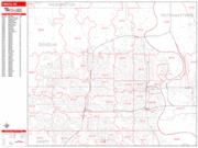 Omaha <br /> Wall Map <br /> Zip Code <br /> Red Line Style 2025 Map