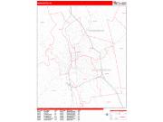 Manchester <br /> Wall Map <br /> Zip Code <br /> Red Line Style 2025 Map