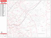 Cherry Hill <br /> Wall Map <br /> Zip Code <br /> Red Line Style 2025 Map