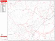 Edison <br /> Wall Map <br /> Zip Code <br /> Red Line Style 2025 Map