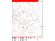 Hamilton <br /> Wall Map <br /> Zip Code <br /> Red Line Style 2025 Map