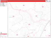 New Brunswick <br /> Wall Map <br /> Zip Code <br /> Red Line Style 2025 Map