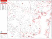 Toms River <br /> Wall Map <br /> Zip Code <br /> Red Line Style 2025 Map