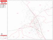 Las Cruces <br /> Wall Map <br /> Zip Code <br /> Red Line Style 2025 Map