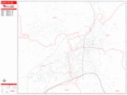 Santa Fe <br /> Wall Map <br /> Zip Code <br /> Red Line Style 2025 Map