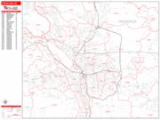 Syracuse <br /> Wall Map <br /> Zip Code <br /> Red Line Style 2025 Map
