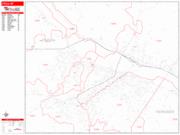 Utica <br /> Wall Map <br /> Zip Code <br /> Red Line Style 2025 Map