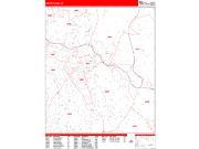 White Plains <br /> Wall Map <br /> Zip Code <br /> Red Line Style 2025 Map