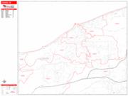 Lorain <br /> Wall Map <br /> Zip Code <br /> Red Line Style 2025 Map