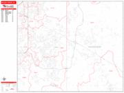 Broken Arrow <br /> Wall Map <br /> Zip Code <br /> Red Line Style 2025 Map