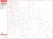 Broken Arrow <br /> Wall Map <br /> Zip Code <br /> Red Line Style 2024 Map