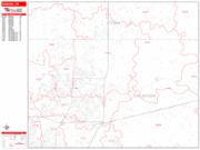 Edmond <br /> Wall Map <br /> Zip Code <br /> Red Line Style 2025 Map