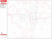 Lawton <br /> Wall Map <br /> Zip Code <br /> Red Line Style 2025 Map