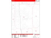 Moore <br /> Wall Map <br /> Zip Code <br /> Red Line Style 2025 Map