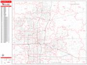 Oklahoma City <br /> Wall Map <br /> Zip Code <br /> Red Line Style 2025 Map