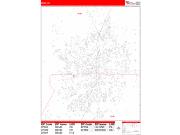 Bend <br /> Wall Map <br /> Zip Code <br /> Red Line Style 2025 Map