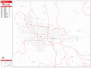 Eugene <br /> Wall Map <br /> Zip Code <br /> Red Line Style 2025 Map