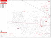 Hillsboro <br /> Wall Map <br /> Zip Code <br /> Red Line Style 2025 Map