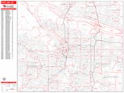 Portland <br /> Wall Map <br /> Zip Code <br /> Red Line Style 2025 Map