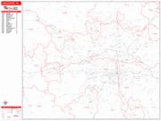 Lancaster <br /> Wall Map <br /> Zip Code <br /> Red Line Style 2025 Map