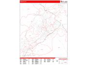 Scranton <br /> Wall Map <br /> Zip Code <br /> Red Line Style 2025 Map