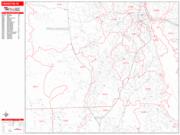 Cranston <br /> Wall Map <br /> Zip Code <br /> Red Line Style 2025 Map