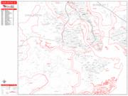 Charleston <br /> Wall Map <br /> Zip Code <br /> Red Line Style 2025 Map