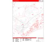 Mount Pleasant <br /> Wall Map <br /> Zip Code <br /> Red Line Style 2025 Map