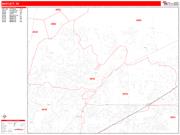 Bartlett <br /> Wall Map <br /> Zip Code <br /> Red Line Style 2025 Map