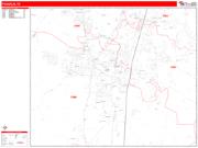 Franklin <br /> Wall Map <br /> Zip Code <br /> Red Line Style 2025 Map
