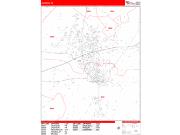 Jackson <br /> Wall Map <br /> Zip Code <br /> Red Line Style 2025 Map