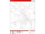 Johnson City <br /> Wall Map <br /> Zip Code <br /> Red Line Style 2025 Map