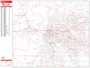 Memphis <br /> Wall Map <br /> Zip Code <br /> Red Line Style 2025 Map