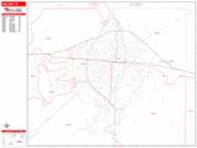 Abilene <br /> Wall Map <br /> Zip Code <br /> Red Line Style 2025 Map
