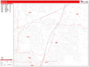 Allen <br /> Wall Map <br /> Zip Code <br /> Red Line Style 2025 Map